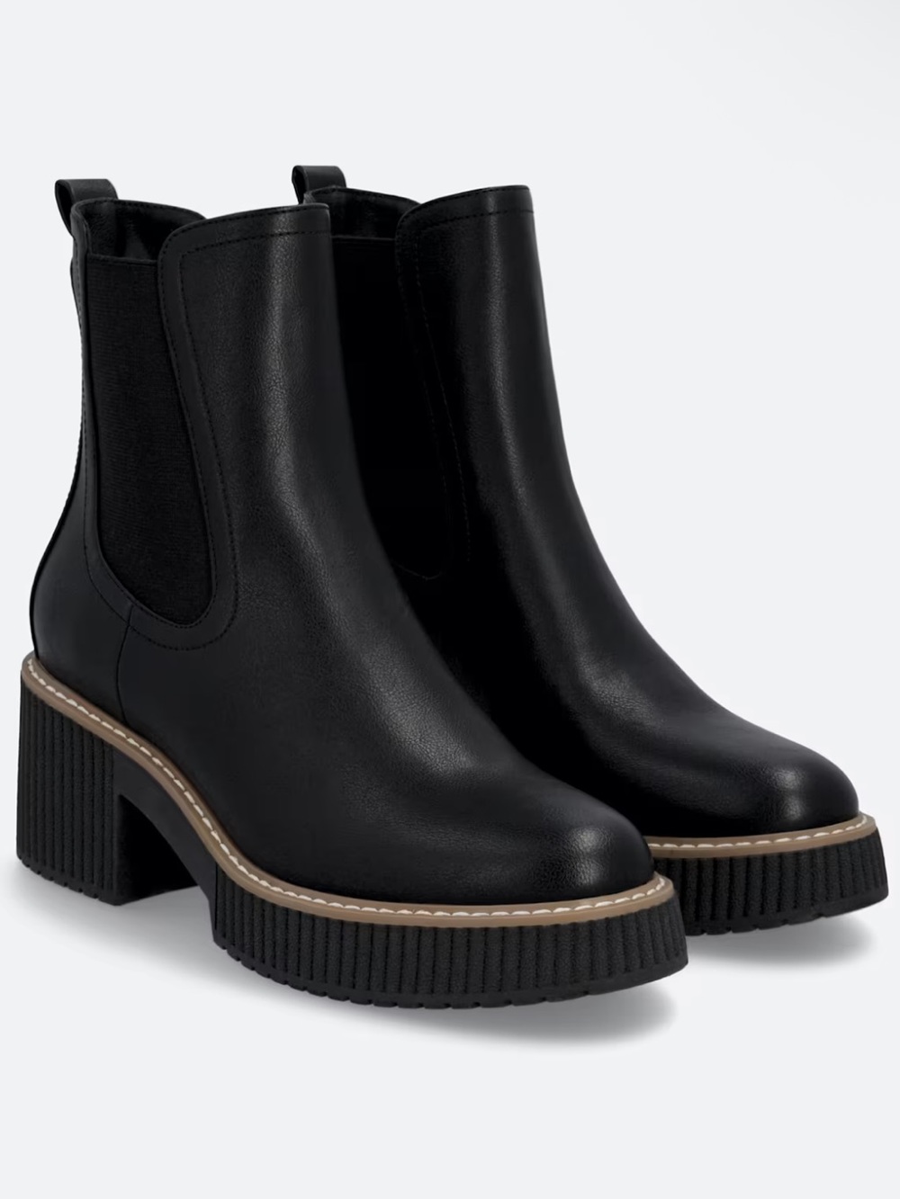 NIB Dolce Vita DV Darcel Black Platform Chelsea Boot w/ Ribbed Block Heel Sz 8.5